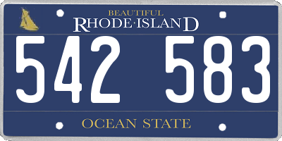 RI license plate 542583