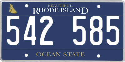 RI license plate 542585