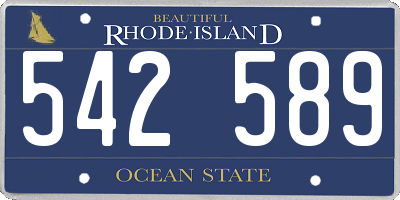 RI license plate 542589