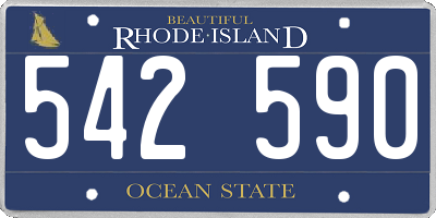 RI license plate 542590