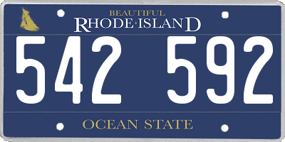 RI license plate 542592