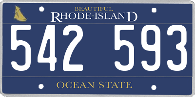 RI license plate 542593