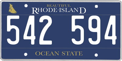 RI license plate 542594