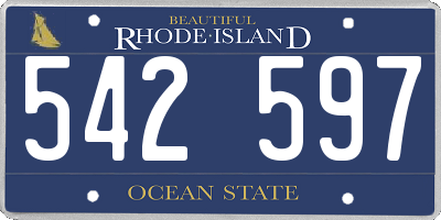 RI license plate 542597