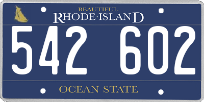 RI license plate 542602