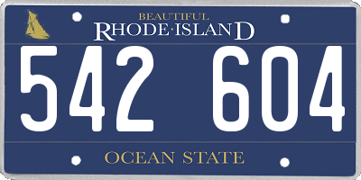 RI license plate 542604