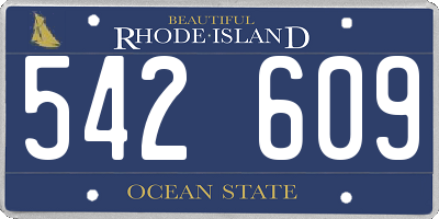 RI license plate 542609