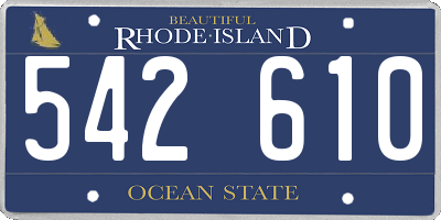 RI license plate 542610
