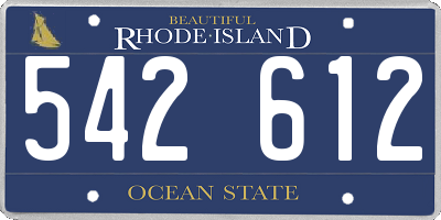 RI license plate 542612