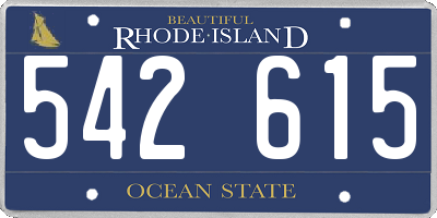 RI license plate 542615