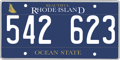 RI license plate 542623