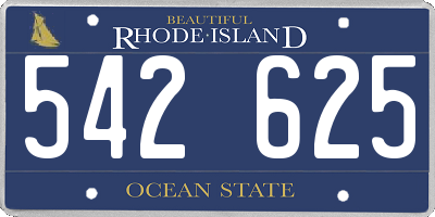 RI license plate 542625
