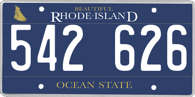 RI license plate 542626