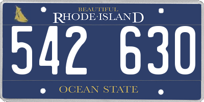 RI license plate 542630