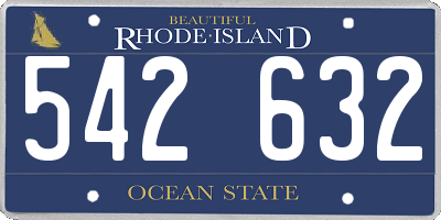 RI license plate 542632