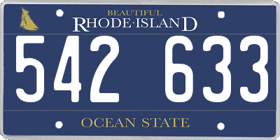 RI license plate 542633