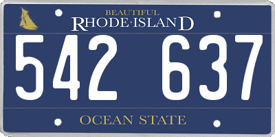 RI license plate 542637
