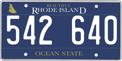 RI license plate 542640