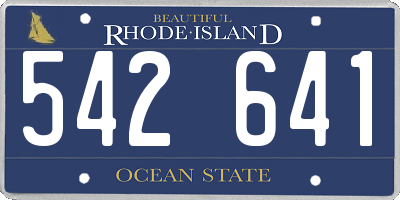 RI license plate 542641