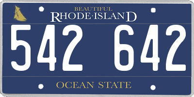 RI license plate 542642
