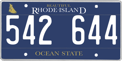 RI license plate 542644
