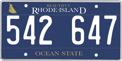 RI license plate 542647