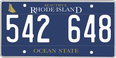 RI license plate 542648