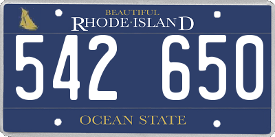 RI license plate 542650