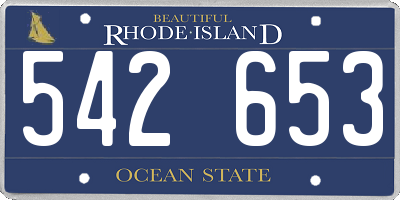 RI license plate 542653