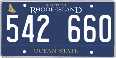 RI license plate 542660