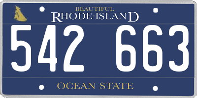 RI license plate 542663
