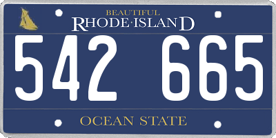 RI license plate 542665