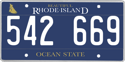 RI license plate 542669