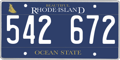 RI license plate 542672