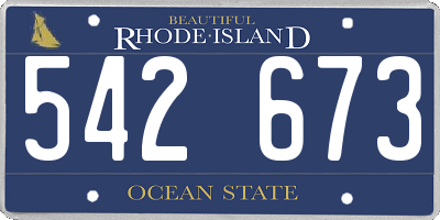 RI license plate 542673