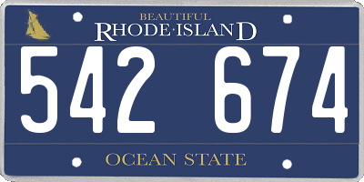 RI license plate 542674
