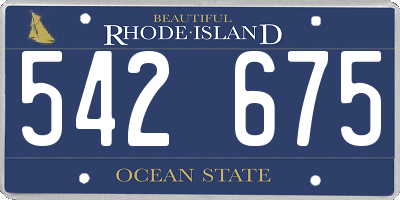 RI license plate 542675