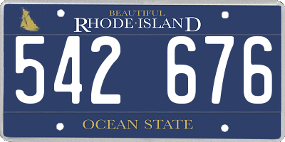 RI license plate 542676
