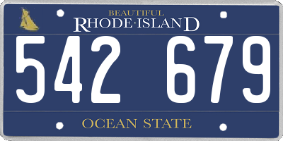 RI license plate 542679