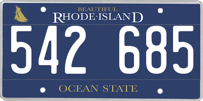 RI license plate 542685