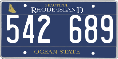 RI license plate 542689