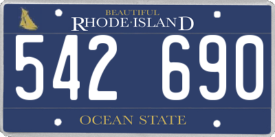 RI license plate 542690