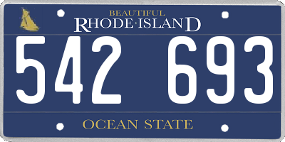 RI license plate 542693