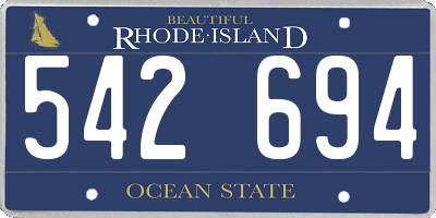 RI license plate 542694