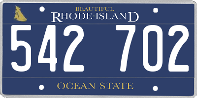 RI license plate 542702