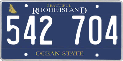 RI license plate 542704