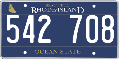 RI license plate 542708