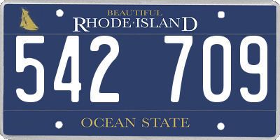 RI license plate 542709