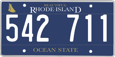 RI license plate 542711