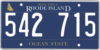RI license plate 542715
